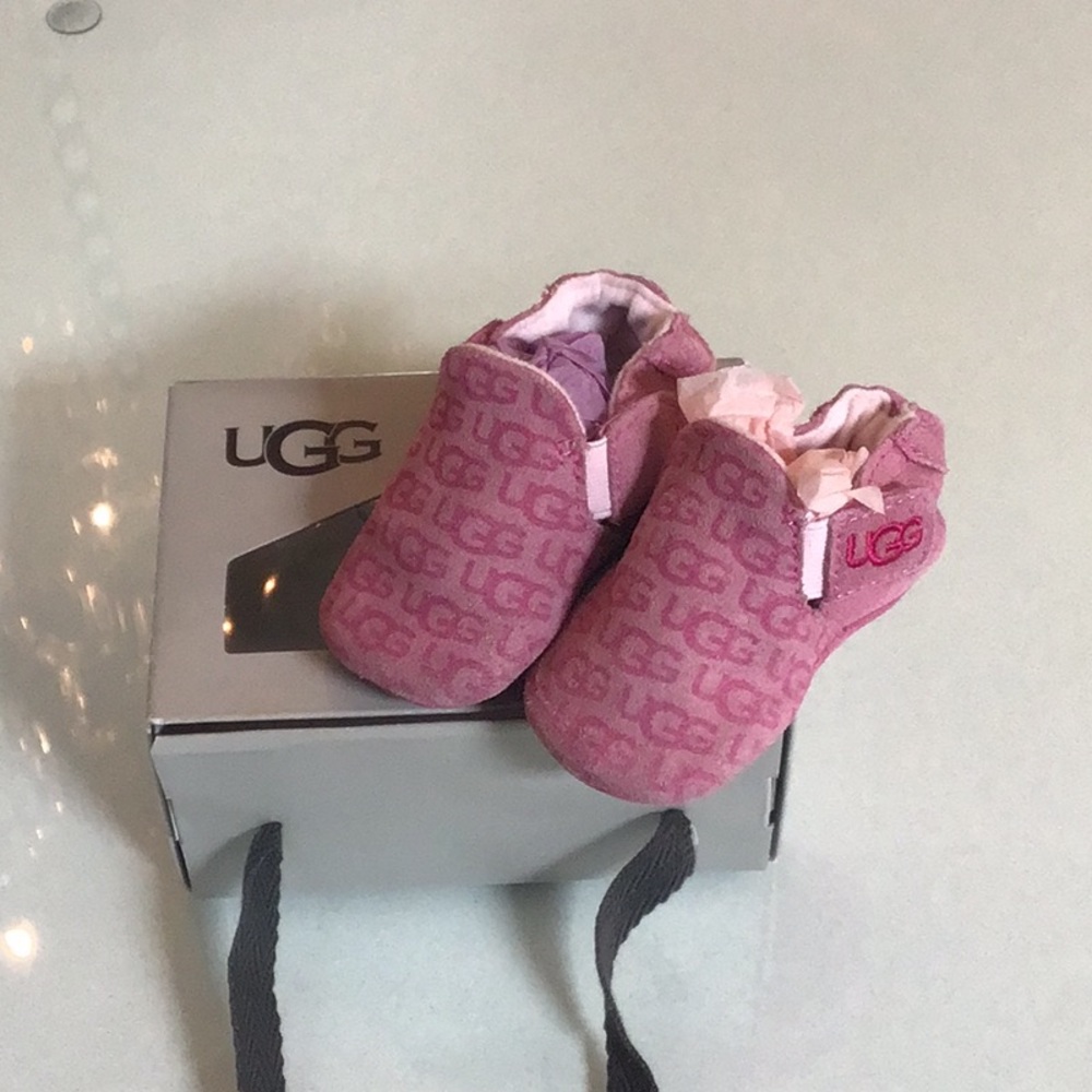 UGG Pink Patterned Baby Slip-Ons
